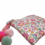 Trousse liberty rose et vert pâle