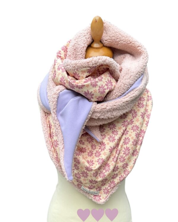 Foulard fleurs mauves