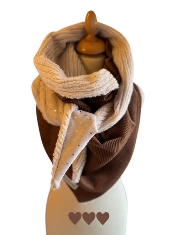 foulard brun fourrure