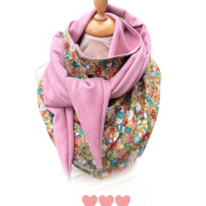 Foulard velours milles traies fleuri