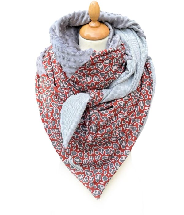 Foulard xxl léo brique