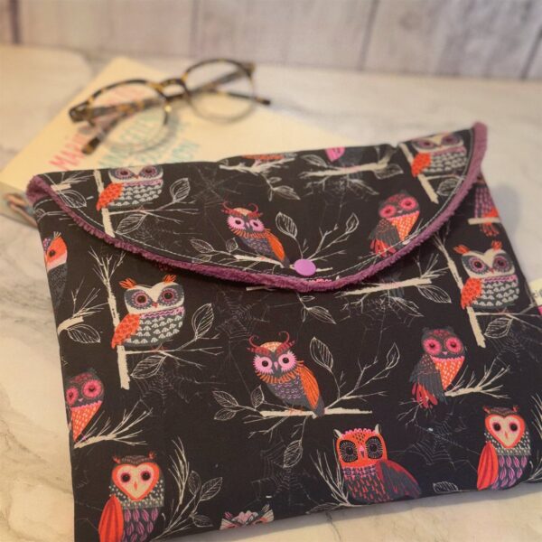 Grande pochette à livres hiboux noirs