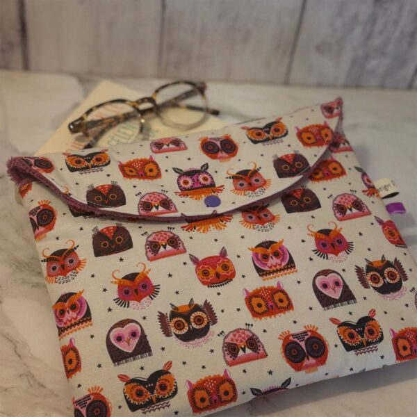 Grande pochette à livres hiboux