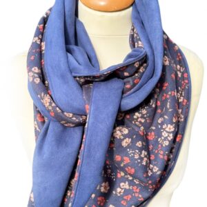 Foulard suédine fleurie