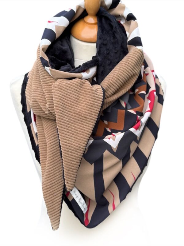 Foulard structuré camel grenat